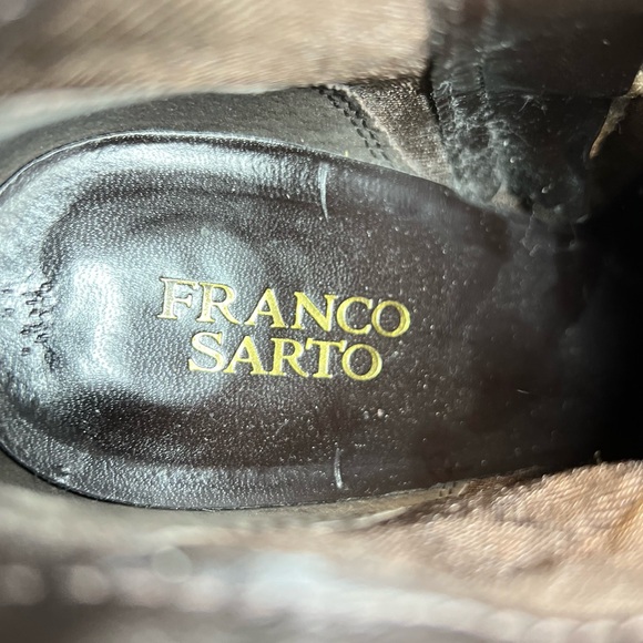 Franco Sarto Womens “Gemini” Side Zip Buckle Ankle Boots Black Leather 8.5M Nice - Picture 13 of 14